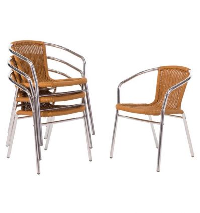 Chaise bistrot aluminium avec tressage