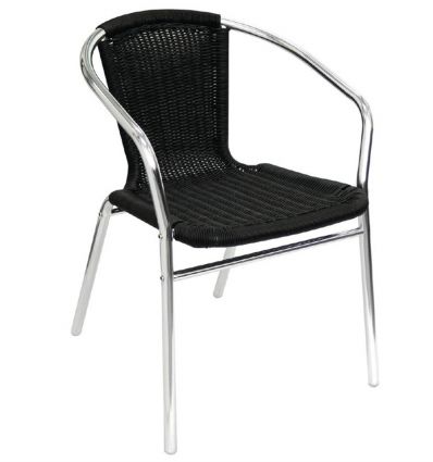 Chaise bistrot aluminium avec tressage