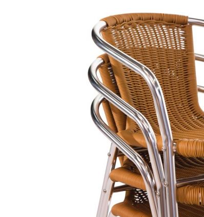 Chaise bistrot aluminium avec tressage