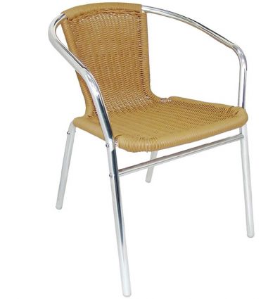 Chaise bistrot aluminium avec tressage