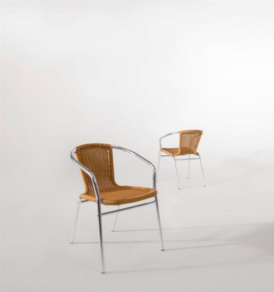 Chaise bistrot aluminium avec tressage