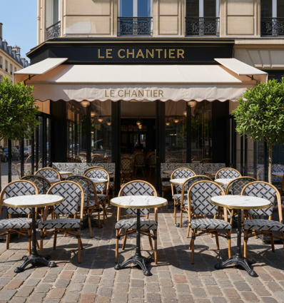 Chaise bistrot en aluminium et textilène