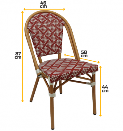 Chaise bistrot en aluminium et textilène