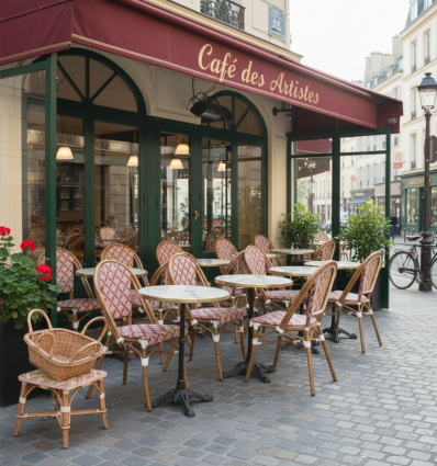 Chaise bistrot en aluminium et textilène