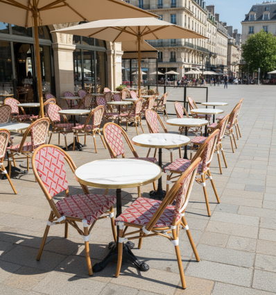 Chaise bistrot en aluminium et textilène