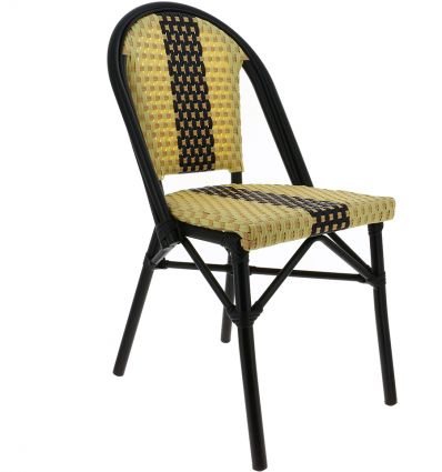 Chaise bistrot parisien rotin synthétique empilable usage extérieur