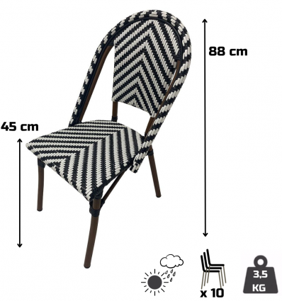 Chaise bistrot paris rotin synthétique