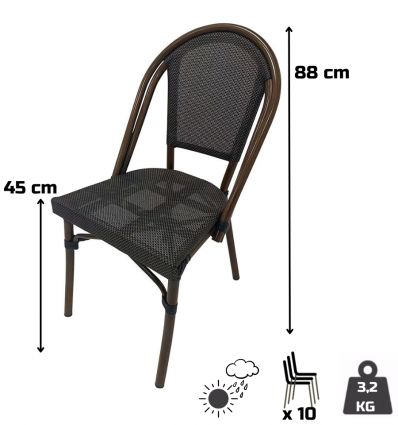 Chaise avec assise et dossier textylène