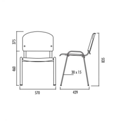 Chaise de collectivité en bois