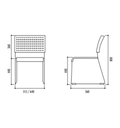 Chaise de conférence empilable