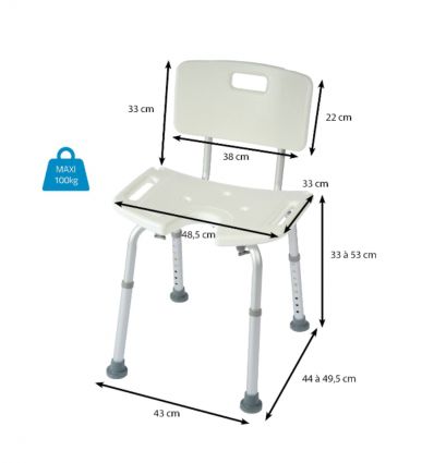 Chaise de douche percée