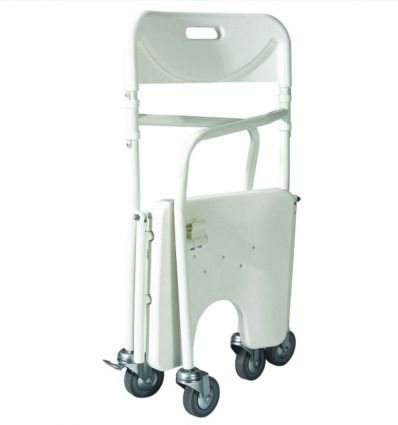 Chaise de Douche Pliable à Roulettes