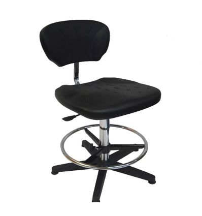 Chaise d'atelier industriel assise large