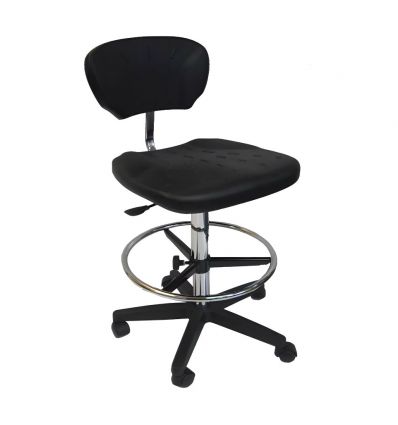 Chaise d'atelier industriel assise large