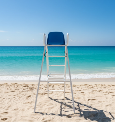 Chaise haute surveillance plage