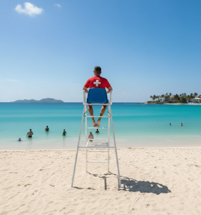 Chaise haute surveillance plage