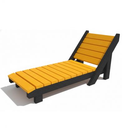Chaise longue bain de soleil en plastique recyclé