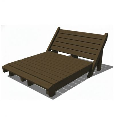 Chaise longue bain de soleil en plastique recyclé