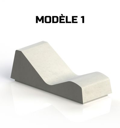 Chaise longue mobilier urbain en béton