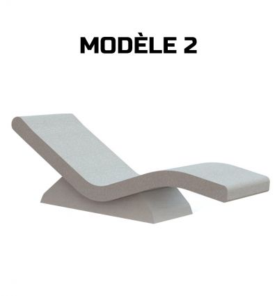 Chaise longue mobilier urbain en béton