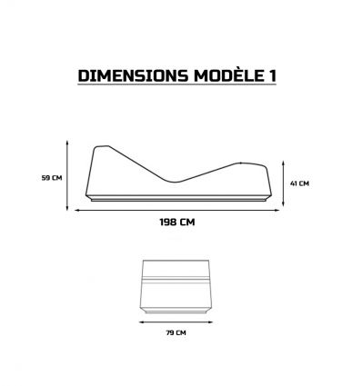 Chaise longue mobilier urbain en béton