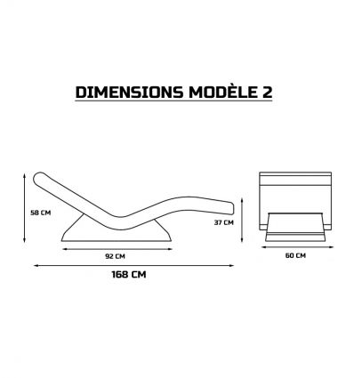 Chaise longue mobilier urbain en béton