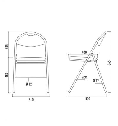 Chaise pliante de réunion en tissu