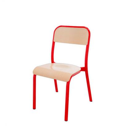 Chaise scolaire 4 pieds dossier rectangulaire