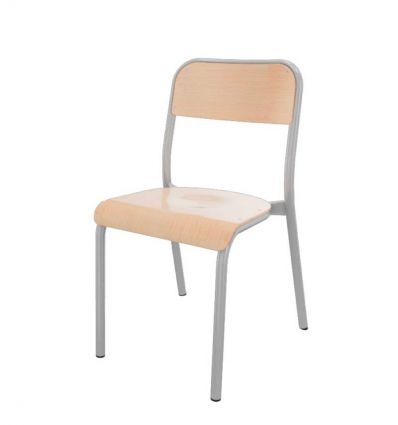 Chaise scolaire 4 pieds dossier rectangulaire