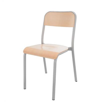 Chaise scolaire 4 pieds dossier rectangulaire