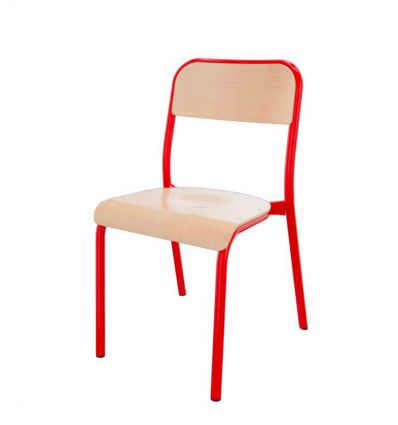 Chaise scolaire 4 pieds dossier rectangulaire