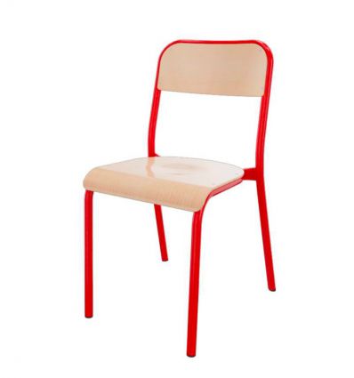 Chaise scolaire 4 pieds dossier rectangulaire