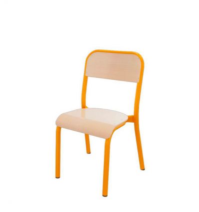 Chaise scolaire 4 pieds dossier rectangulaire