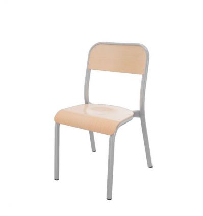 Chaise scolaire 4 pieds dossier rectangulaire