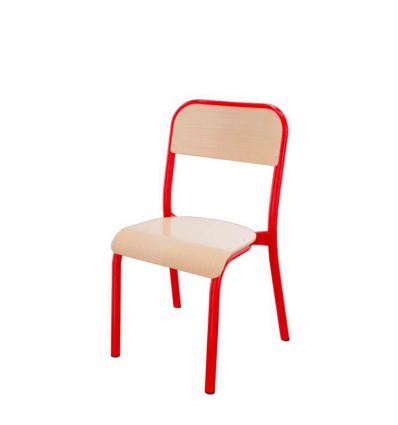 Chaise scolaire 4 pieds dossier rectangulaire