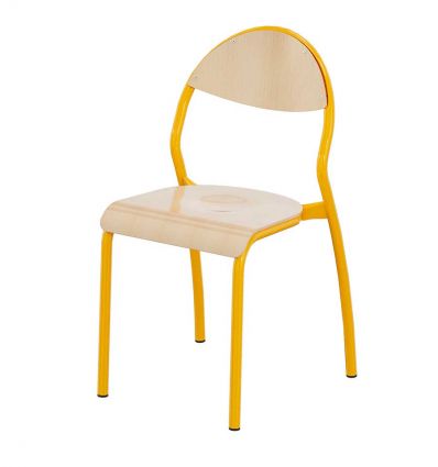Chaise scolaire 4 pieds dossier arrondi