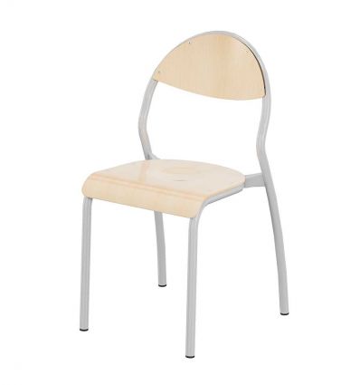 Chaise scolaire 4 pieds dossier arrondi