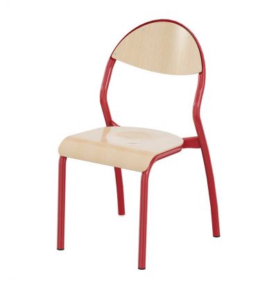 Chaise scolaire 4 pieds dossier arrondi