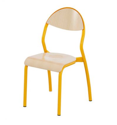 Chaise scolaire 4 pieds dossier arrondi