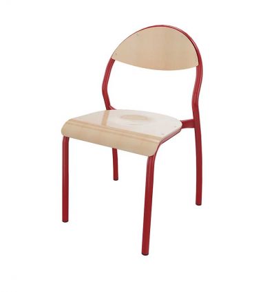 Chaise scolaire 4 pieds dossier arrondi