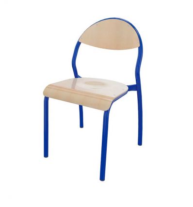 Chaise scolaire 4 pieds dossier arrondi