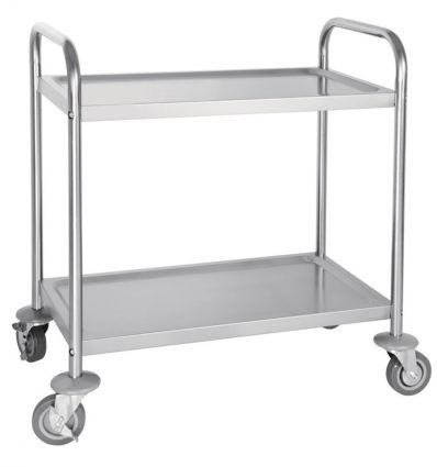 Chariot de service Inox 2 plateaux