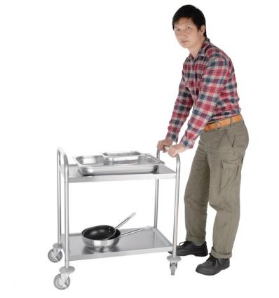 Chariot de service Inox 2 plateaux