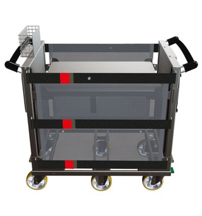 Chariot ergonomique avec plateau volets anti-chute