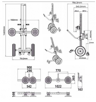 Chariot lève vitre manuel 200 kg