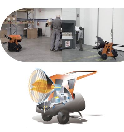 Chauffage industriel radiant mobile au fioul