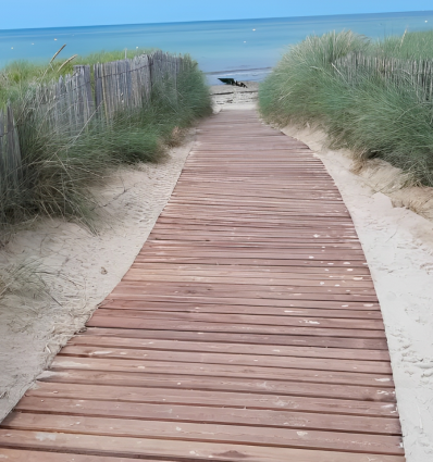 Chemin de plage en bois