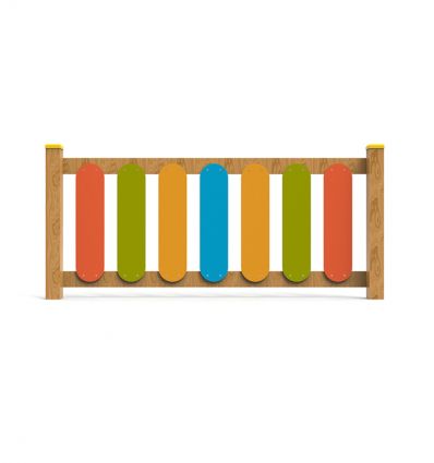 Clôture bois multicolore aire de jeux 1 à 12 ans