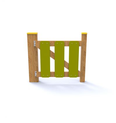 Clôture bois multicolore aire de jeux 1 à 12 ans