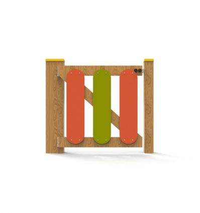 Clôture bois multicolore aire de jeux 1 à 12 ans